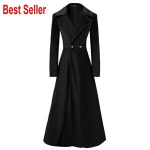 Victorian Trench Coat Double Breasted Long Winter Jacket Vintage Elegant